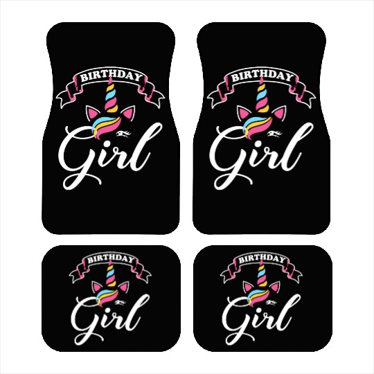 Rainbow Unicorn Happy Party Car Mats