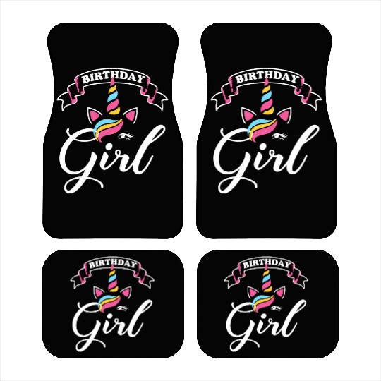 Rainbow Unicorn Happy Party Car Mats