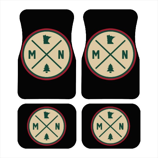 Minnesota Mn Circle Patch Red And Green Car Mats