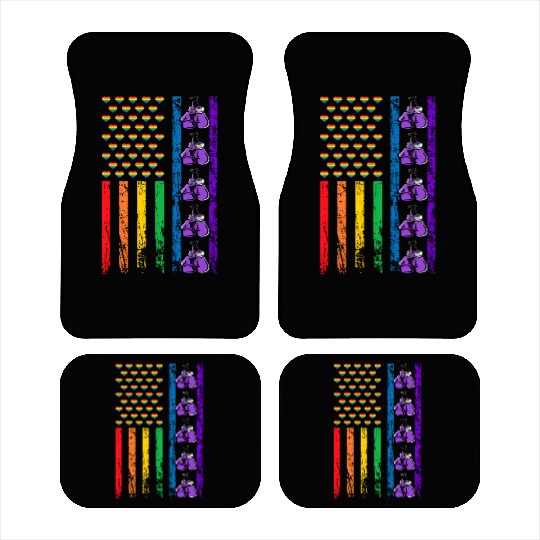 American Sports Rainbow Flag LGBT Pride Month Car Mats