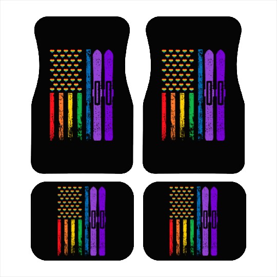 American Sports Rainbow Flag LGBT Pride Month Car Mats