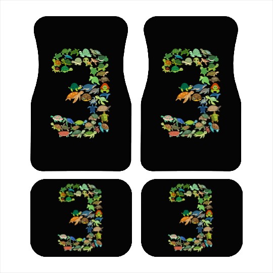 3rd Birthday Sea Turtle Tortoise Theme 3 Year Old Car Mats