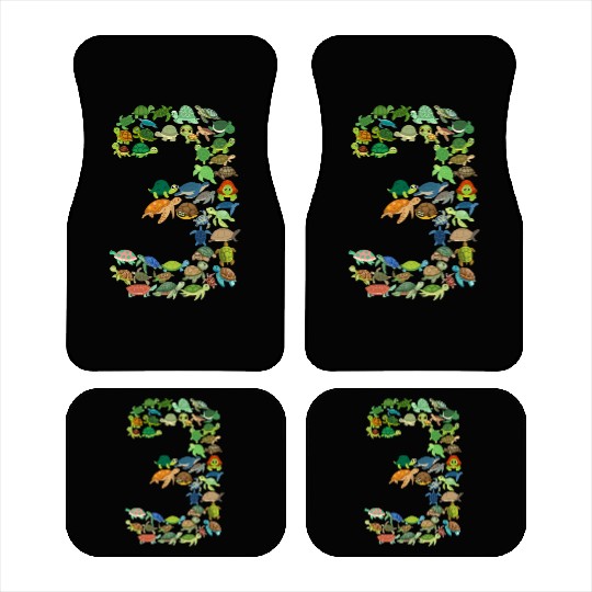 3rd Birthday Sea Turtle Tortoise Theme 3 Year Old Car Mats
