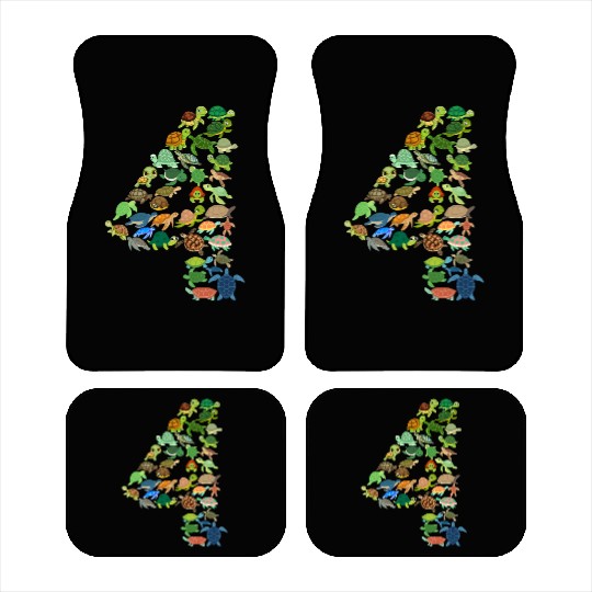 4th Birthday Sea Turtle Tortoise Theme 4 Year Old Car Mats