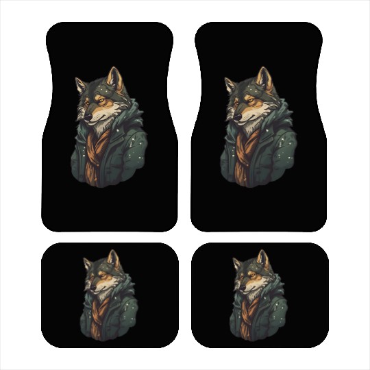 Cool Wolf Head Awesome Wild Animal Graphic Design Car Mats
