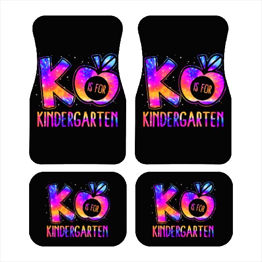 K Is For Kindergarten Teacher Tie Dye Back to Scho Car Mats