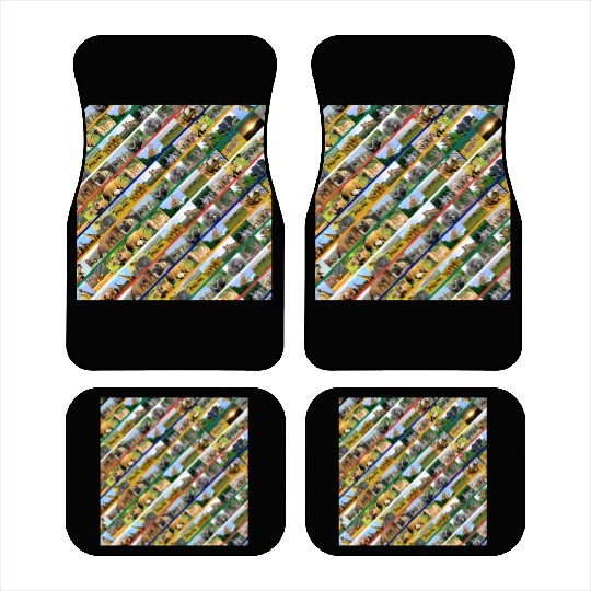 Wildlife Stripe Multi Color Collage Car Mats