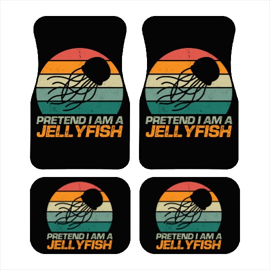 Retro Pretend I m A Jellyfish Ocean Lover Vintage Car Mats