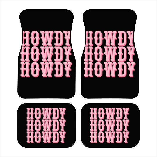 Howdy Western Cowgirl Rodeo Country Southern Howdy Car Mats