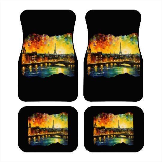 Starry Night over Paris Van Gogh Eiffel Tower Car Mats