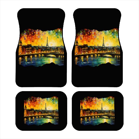 Starry Night over Paris Van Gogh Eiffel Tower Car Mats