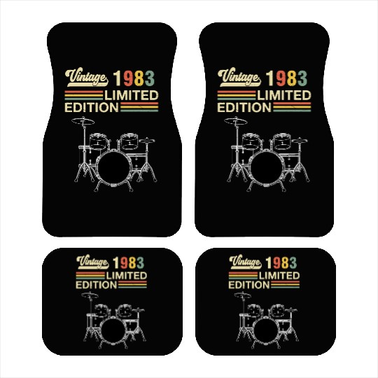 Vintage 1983 Drums 40th Birthday Drummer Car Mats