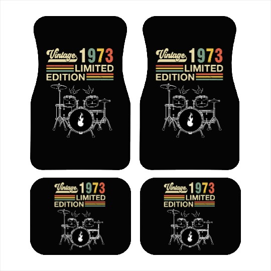 Vintage 1973 Drums 50th Birthday Drummer Car Mats