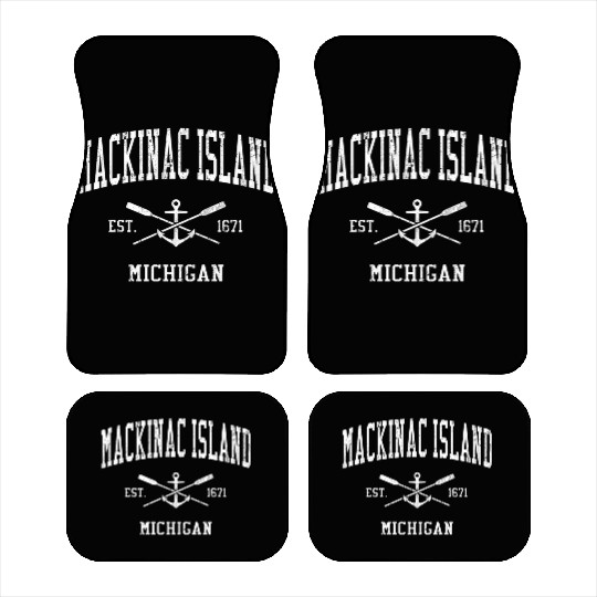 Mackinac Island Mi Crossed Oars Boat Anchor Sports Car Mats