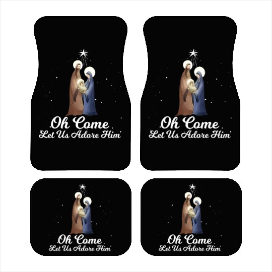 Let Us Adore Him Advent Nativity Scene Car Mats