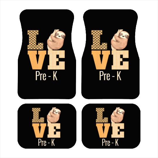 Love Pre-K Sloth Pre-K Teacher Back To School Car Mats