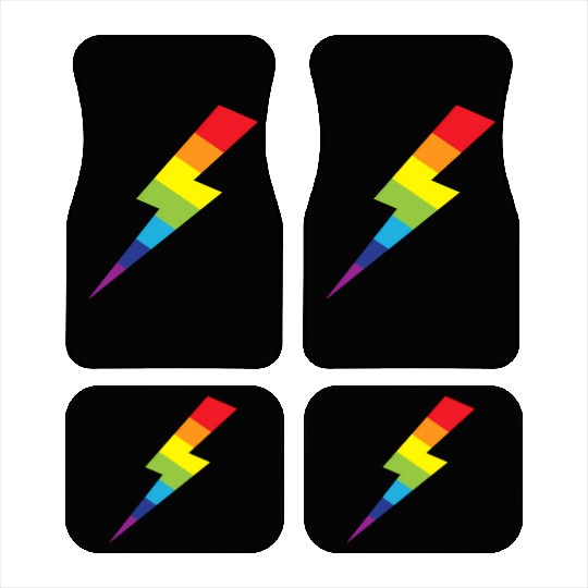 Awesome Rainbow Lightning Bolt Print Car Mats