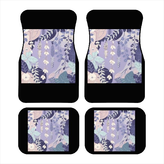 Wisteria Pattern, Japanese Kimono Fabric Pattern Car Mats