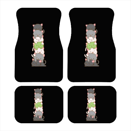 Agender Pride Kawaii Cats Lgbtq Anime Car Mats