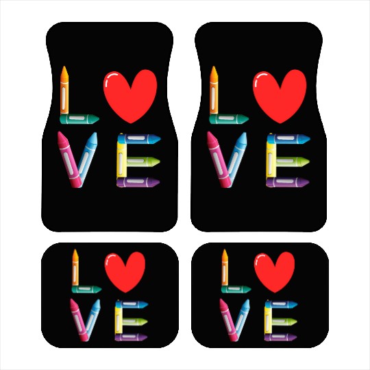 Pre-K Teacher Preschool Day Love Teachers Crayon Car Mats