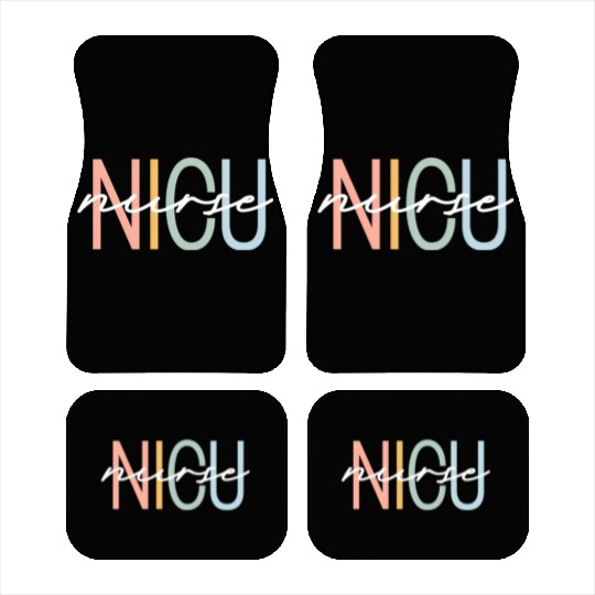 Nicu Nurse Icu Neonatal Boho Rainbow Team Tiny Hum Car Mats