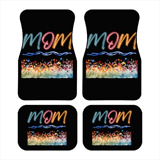Colorful Flower Mom Mother's Day I Love Mom Car Mats
