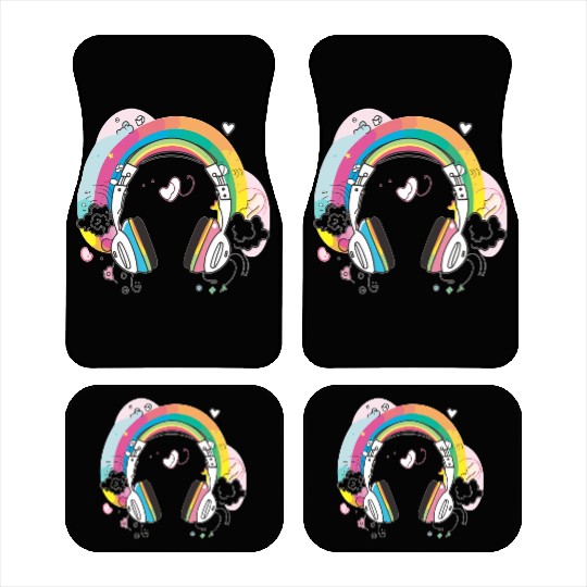 Headphones Dj Music Lover Edm Festival Car Mats