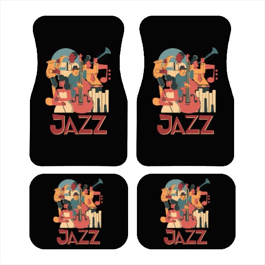 Jazz Musicians Orchestra Playing On Stage Smooth J Car Mats
