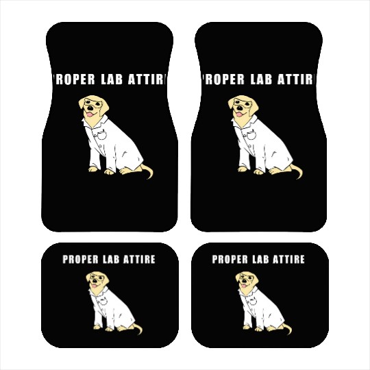 Proper Lab Attire Laboratory Dog Pun Science Car Mats