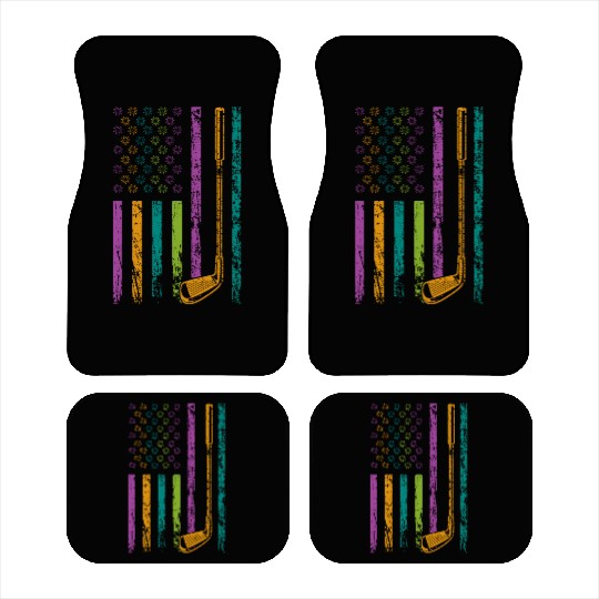 American Sports Flag Fireworks Decor Golf Club Car Mats