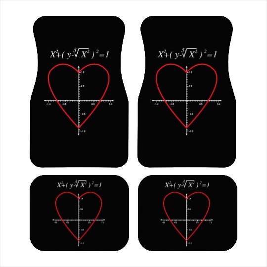 Love Math Heart X Axis Y Axis Graph Equation Car Mats