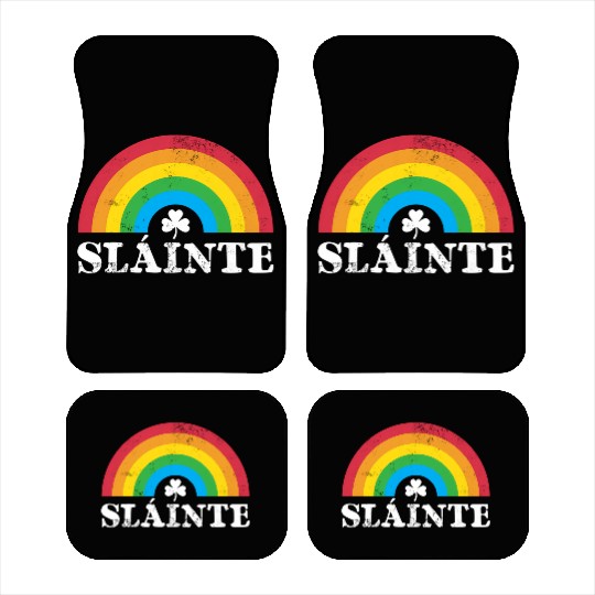 Slainte 80S 70S Rainbow Irish St PatricDay Car Mats