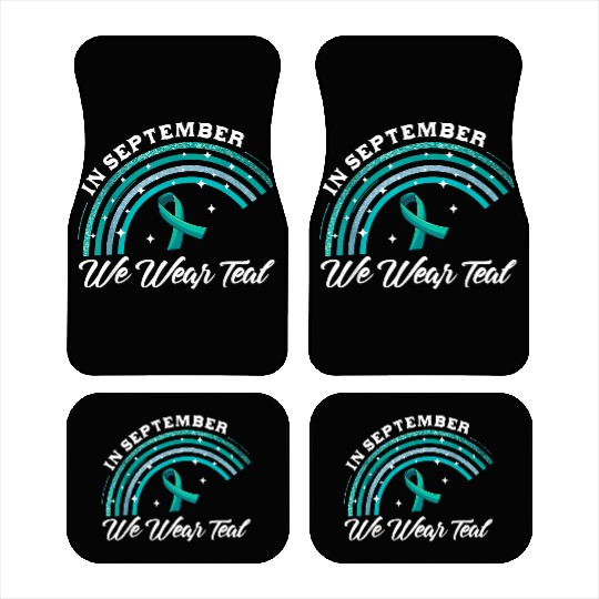 In September We Wear Teal Rainbow Pcos Awareness Car Mats