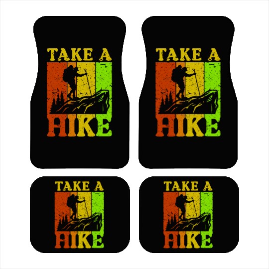 Take a Hike Wanderlust Hiker Hiking Mountains Car Mats