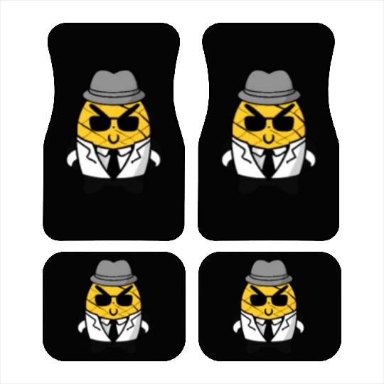 Cute kawaii pineapple in gangster mafia style Pock Car Mats