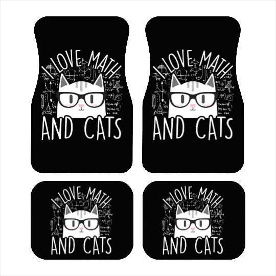 I Love Math And Cats Kitty Cat Feline Car Mats