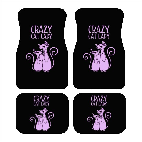 Crazy Cat Lady For Cat Purple Car Mats