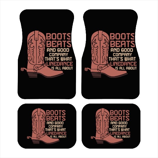 Line Dance Boots Beats Good Company Country Music Car Mats
