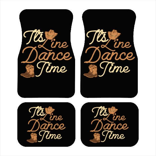 It's Line Dance Time Western Country Music Car Mats