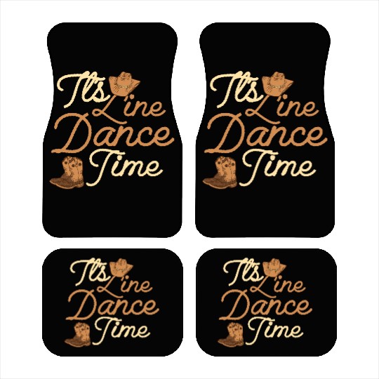 It's Line Dance Time Western Country Music Car Mats