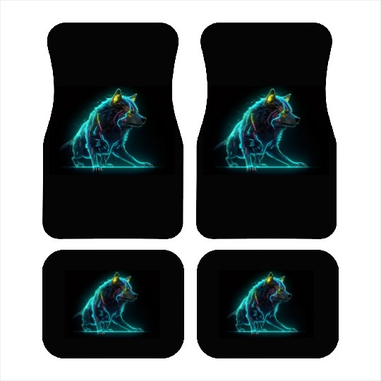 Neon Moon Wolf Car Mats