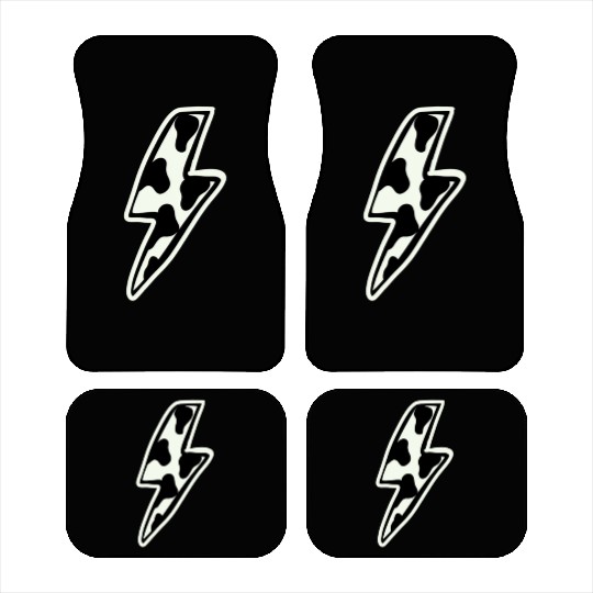 Cow print lightning bolt Car Mats