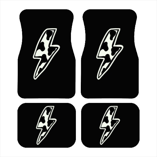 Cow print lightning bolt Car Mats