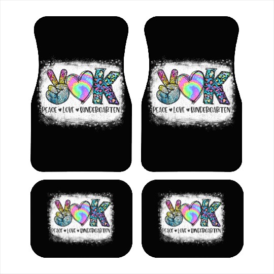 Peace Love Kindergarten Teacher Appreciation Retro Car Mats