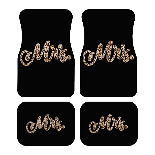 Bride Groom Mrs Leopard Print Wedding Car Mats
