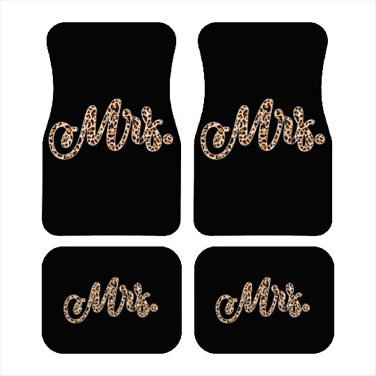 Bride Groom Mrs Leopard Print Wedding Car Mats