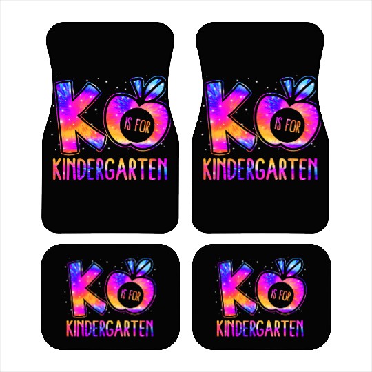 K Is For Kindergarten Teacher Tie Dye Back to Scho Car Mats