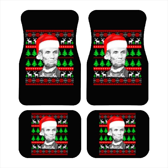 Abraham Lincoln Santa Ugly Car Mats