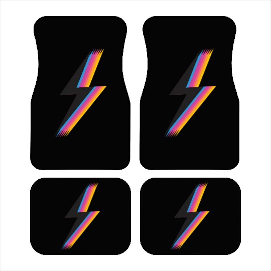 Lightning Bolt With Colorful Car Mats