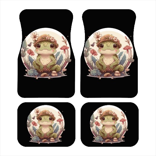 Cute Cottagecore Baby Frog Toad Frog Lovers Car Mats
